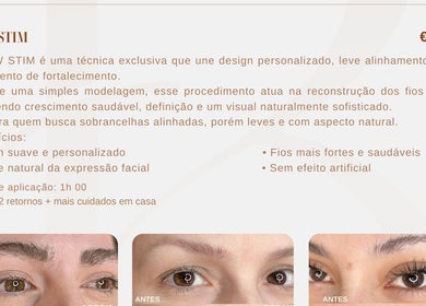 Técnica Brow Stim na LASH BRENDA GRUBER, Porto, vila nova de gaia, PT, destacando sobrancelhas definidas e naturais.