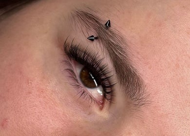 Close-up of styled eyelashes at Lashesbyvhivien, Whitlam, Australian Capital Territory, AU.