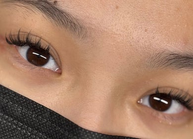 Close-up of beautifully styled lashes at Lashesbyvhivien, Whitlam, Australian Capital Territory, AU.