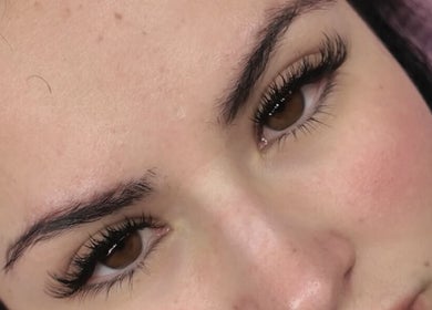 Close-up of expertly applied eyelash extensions at Lashesbyvhivien, Whitlam, Australian Capital Territory, AU.
