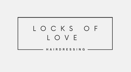 Logo for Locksoflove hairdressing salon, located in Whitley Bay, England, GB, showcasing sleek design.