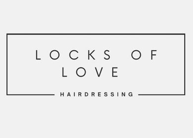 Locksoflove hairdressing logo in Whitley Bay, England, GB showcases elegant minimalism.