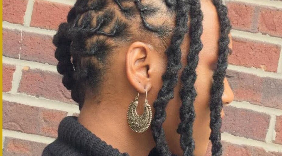 Intricate braids at Atn-Ra Treasures, District Heights, Maryland, US highlight expert styling.
