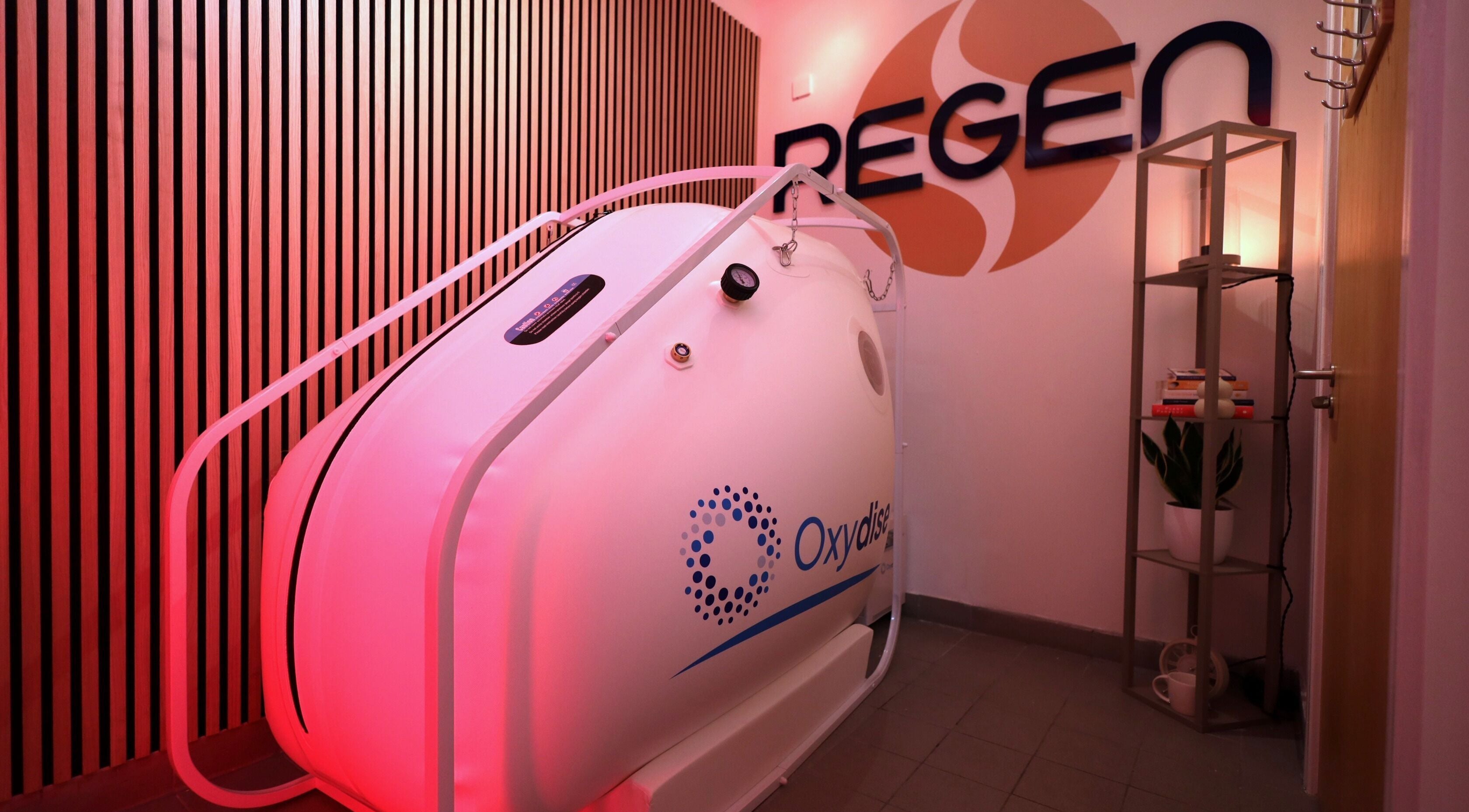 Oxygen chamber at The Regen Room, Livingston, Scotland, GB. A tranquil wellness space for rejuvenation.