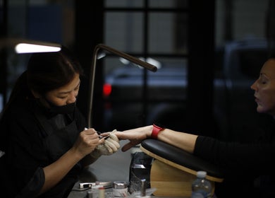 Manicure service at Siaga Melbourne in Prahran, Victoria, AU, showcasing detailed nail care.