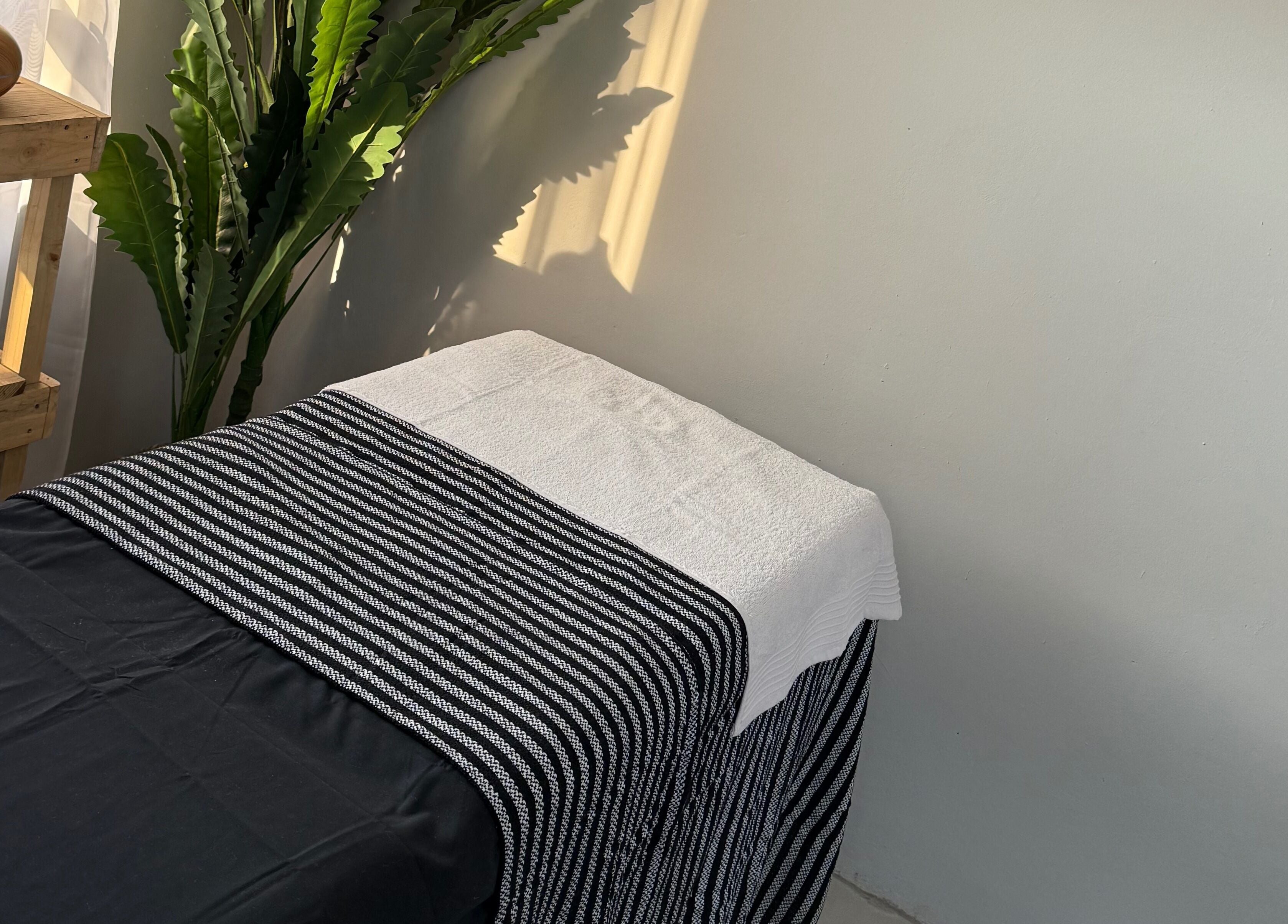 Relaxing massage bed setup at Honey Blush Beauty, Middelburg, Mpumalanga, ZA.