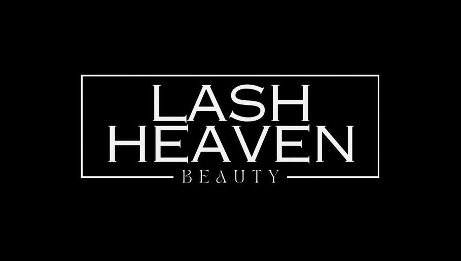 Logo of Lash Heaven Beauty in Andergrove, Queensland, AU, on a sleek black background.