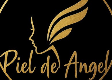 Elegante logotipo de PieldeAngel en Culiacán Rosales, Sinaloa, MX, con diseño dorado sobre fondo negro.