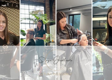 Fryzjerka w Sztuka Pielęgnacji - Curl Hair CARE Sonja Jedlińska pracuje nad włosami klientki. Gdynia, Województwo Pomorskie, PL.