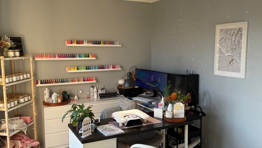 Elegance In Bloom Co.'s vibrant nail studio in Ellenbrook, Western Australia, AU featuring colorful nail polishes.