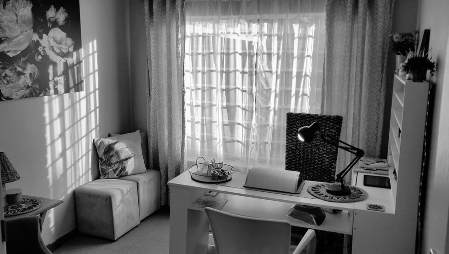 Cozy workspace with decor at Li-Chae Nail Studio, Pretoria, Gauteng, ZA.