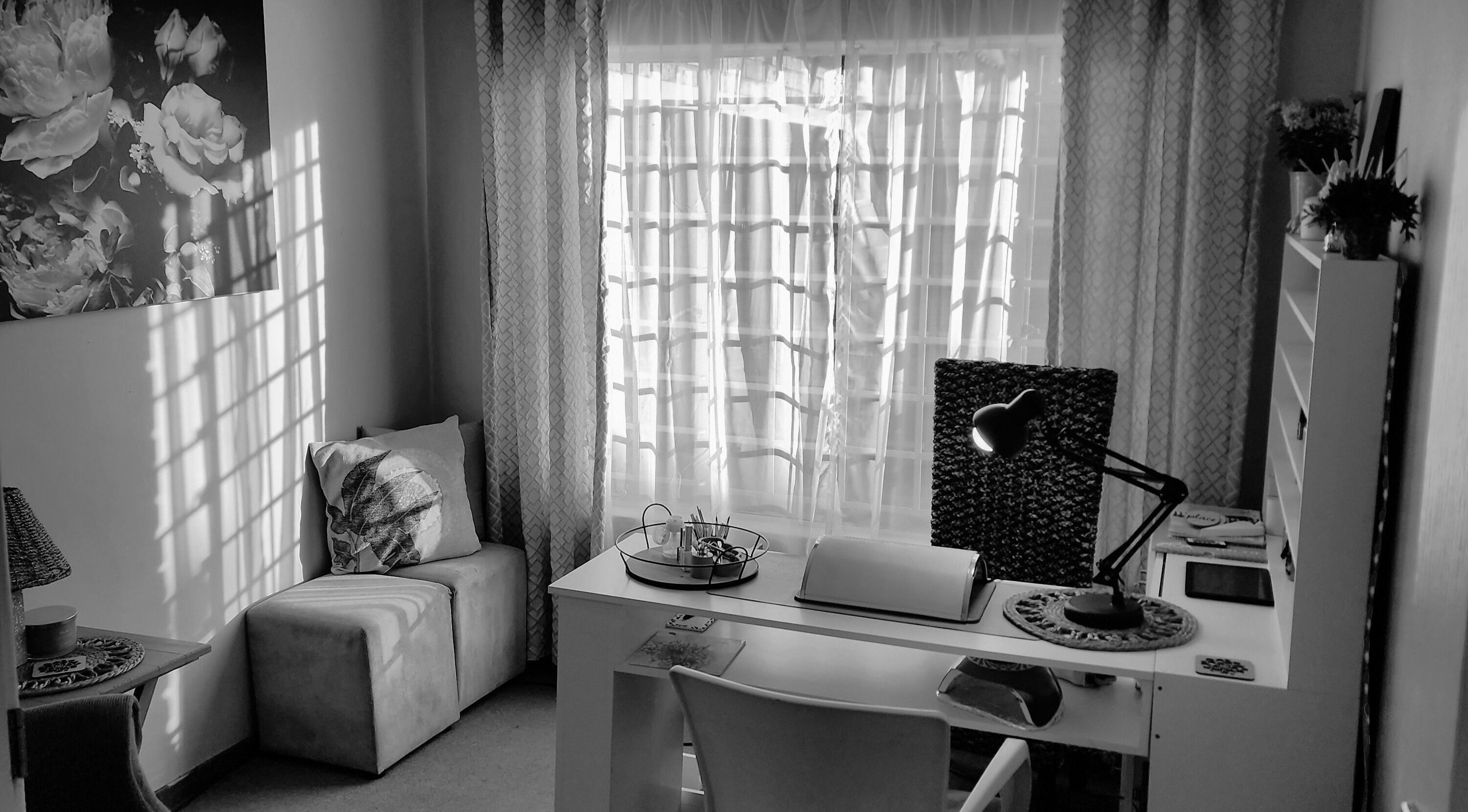 Cozy workspace with decor at Li-Chae Nail Studio, Pretoria, Gauteng, ZA.