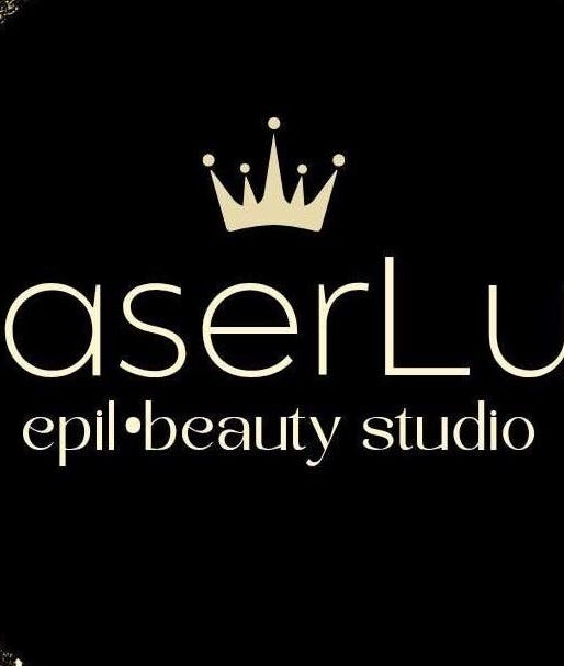 Логотип LaserLux із короною у центрі, адреса: Братиславський Край, Братиславський Край, SK.