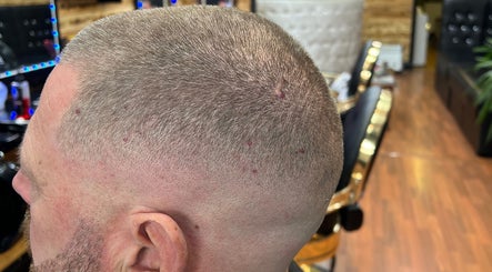 Clean buzz cut at Himan mobile barber, Lichfield, England, GB showcasing modern hair styling.