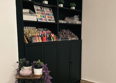Colorful nail polish display at Wisteria Nail Haus, Abu Dhabi, Abu Dhabi, AE.