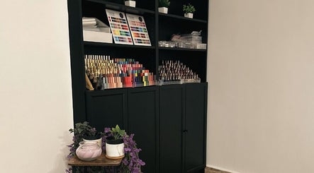 Colorful nail polish display at Wisteria Nail Haus, Abu Dhabi, Abu Dhabi, AE.