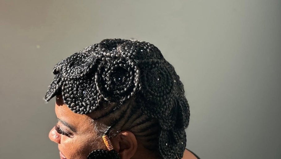 Intricate braided hairstyle at EMbraid Studio, Christchurch, Canterbury Region, NZ.