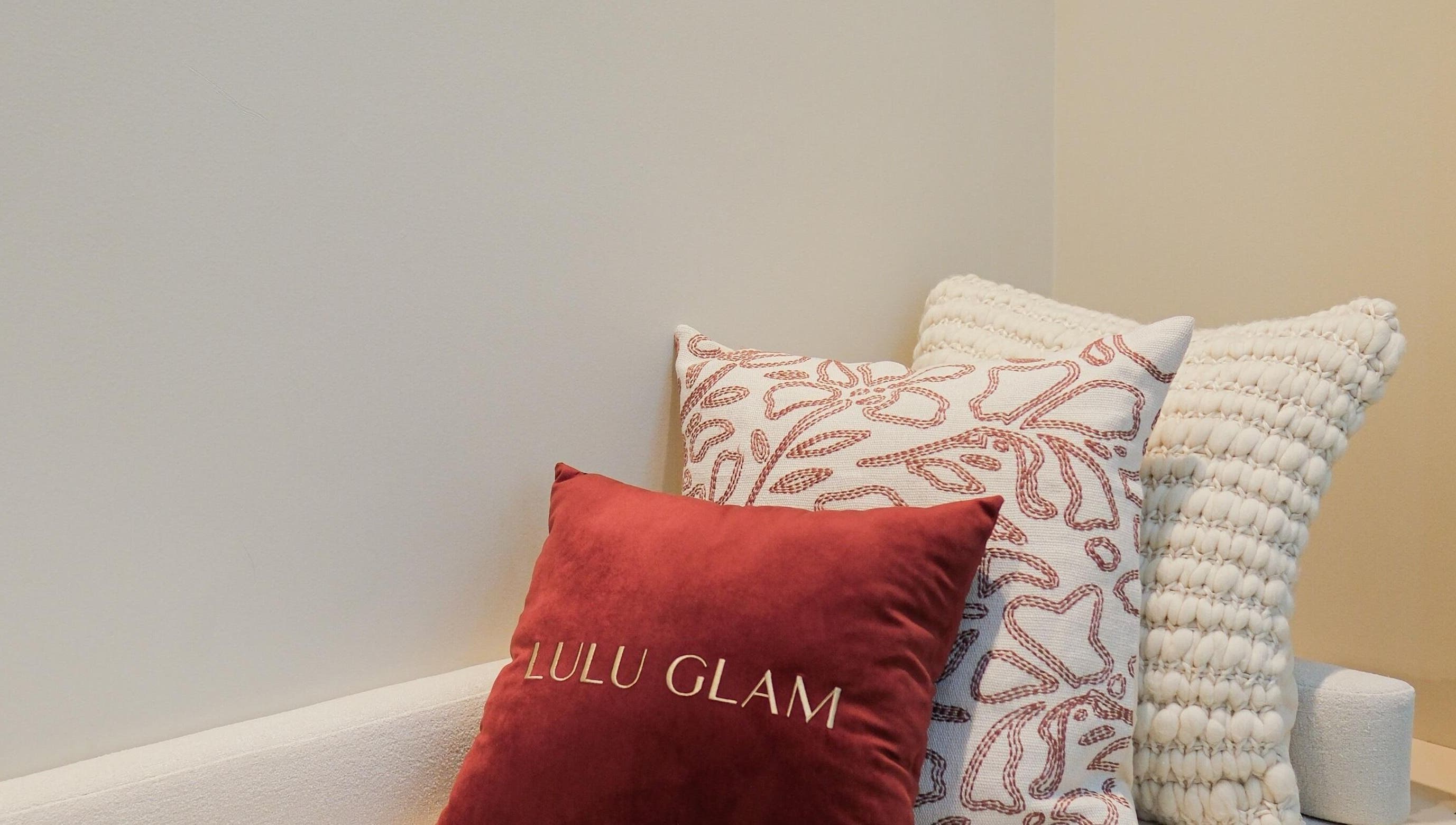 Elegant cushions at LuluGlam Lounge, Dubai, Dubai, AE creating a cozy ambiance for relaxation.