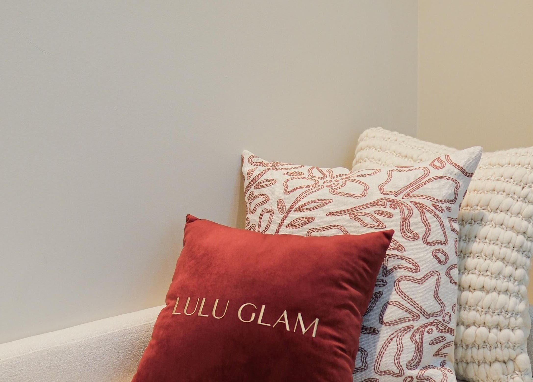 Elegant cushions at LuluGlam Lounge, Dubai, Dubai, AE creating a cozy ambiance for relaxation.