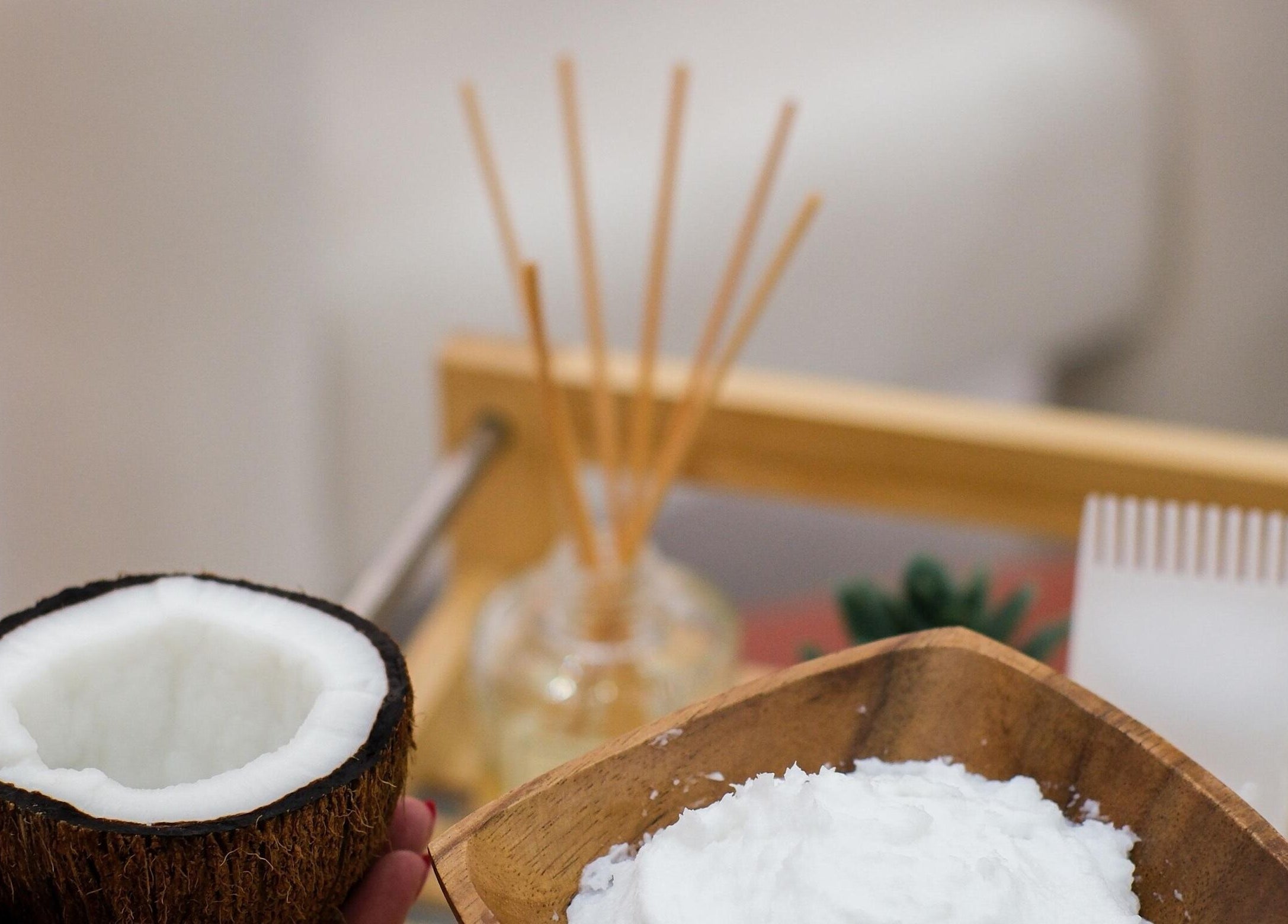 Coconut-infused wellness products at LuluGlam Lounge, Dubai, Dubai, AE, promoting natural beauty treatments.