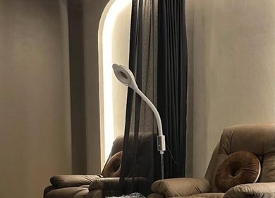 Relaxing chairs at Tiptoe Nailounge, Sharjah, AE, offering a tranquil spa experience.