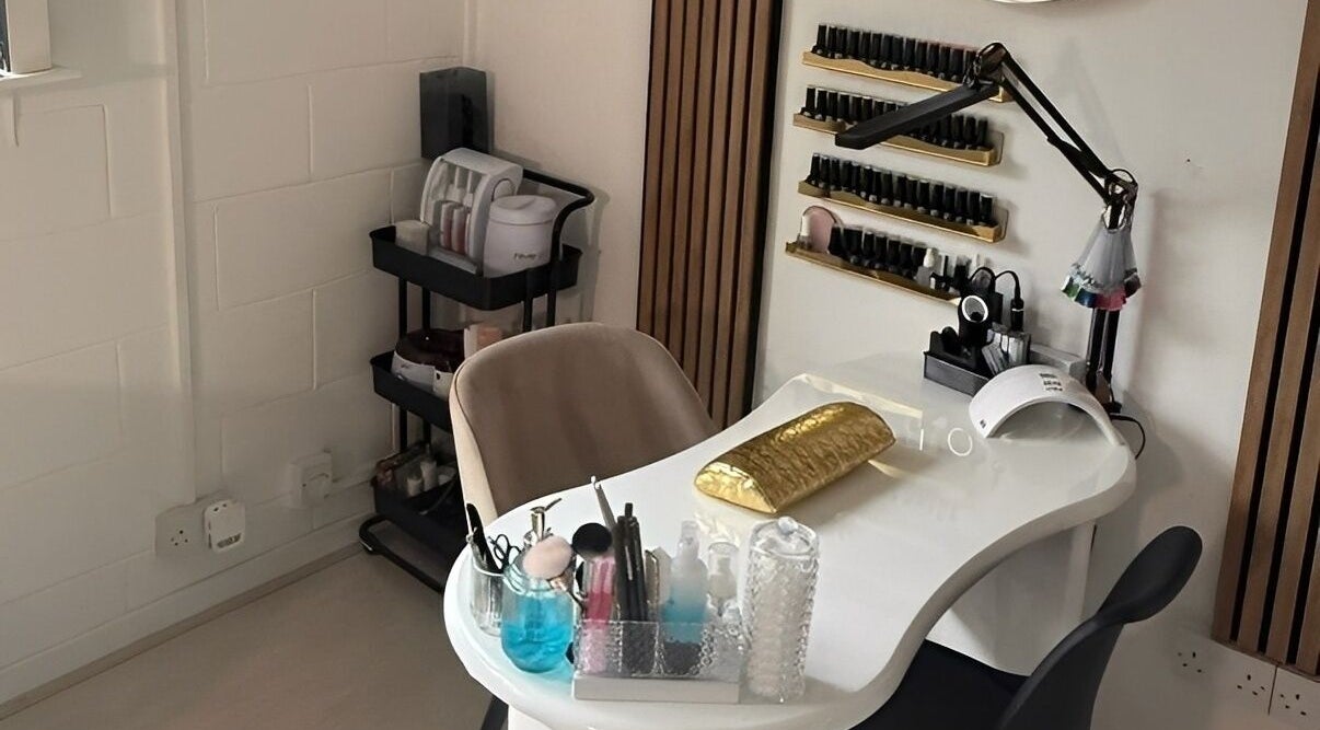 Elegant nail station at Hey Girl Beauty and Aesthetics, Birkenhead, England, GB.