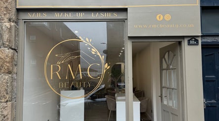 Front view of RMC Beauty in West Calder, Scotland, GB, showcasing the elegant salon entrance.