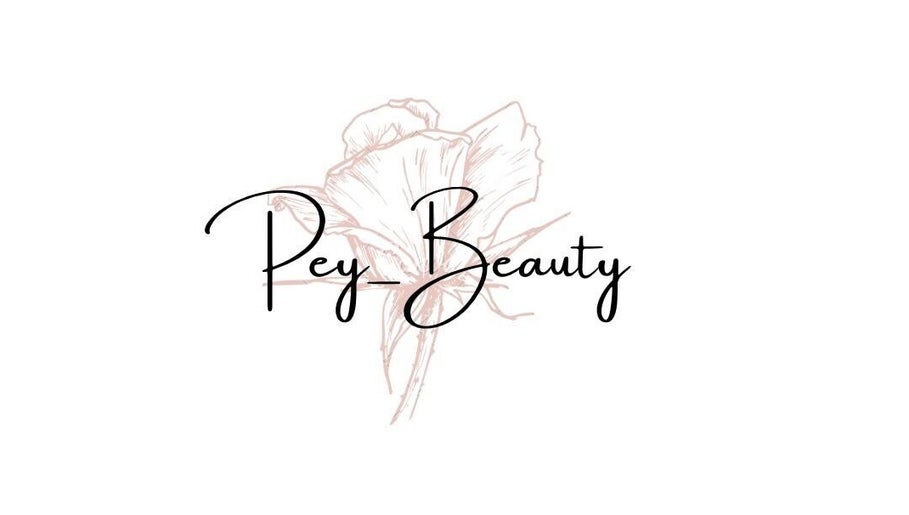 Logo élégant de Pey_beauty avec fleur, situé à Linas, Île-de-France, FR.