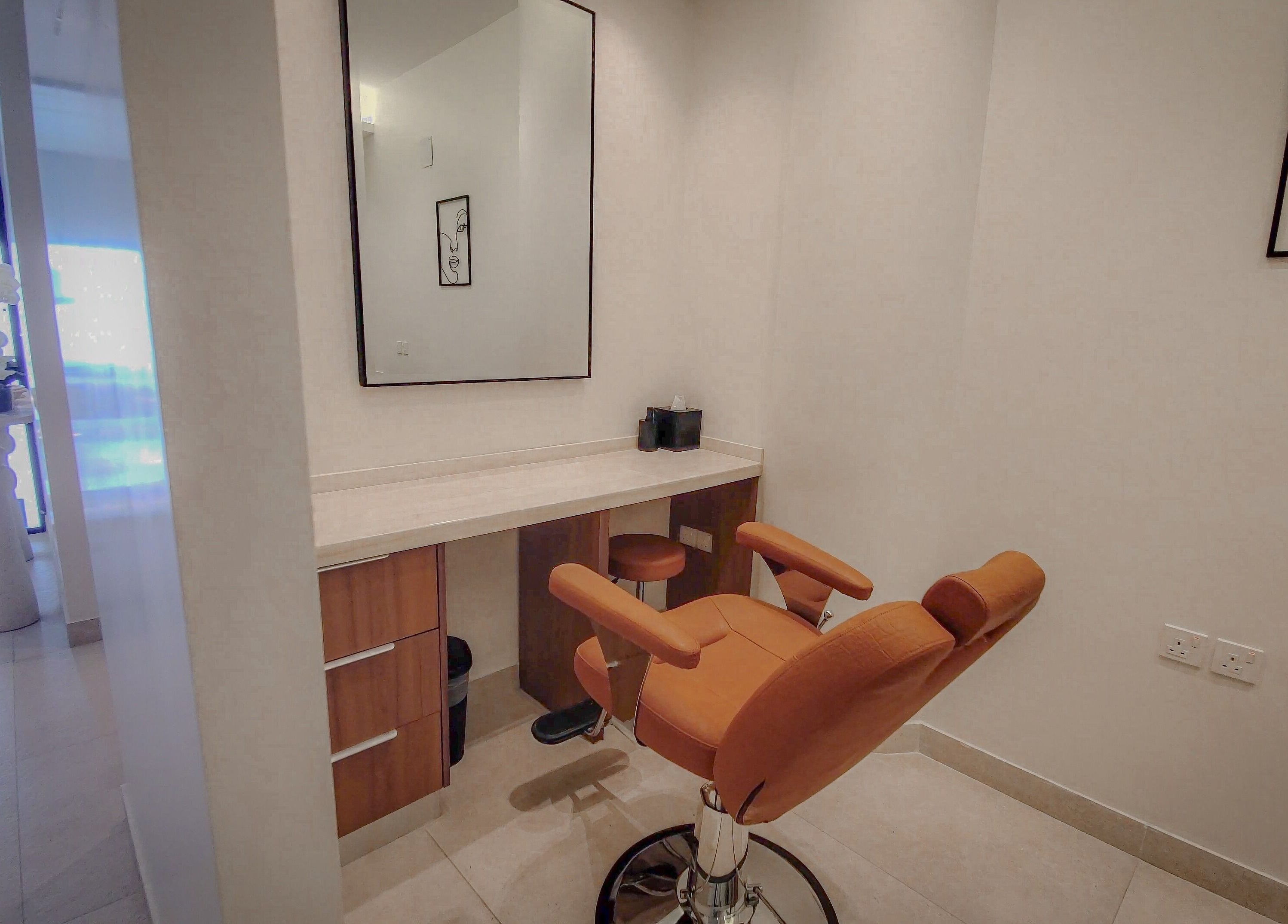 Stylish salon chair and mirror setup at Women Address, Riyadh, Riyadh Province, SA.