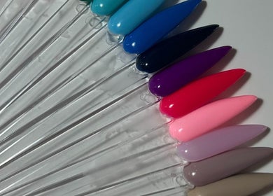 Colorful nail polish palette at Nails by Daisy, Doncaster, England, GB, showcasing vibrant manicure options.