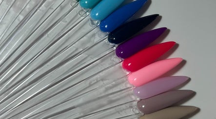 Colorful nail polish palette at Nails by Daisy, Doncaster, England, GB, showcasing vibrant manicure options.