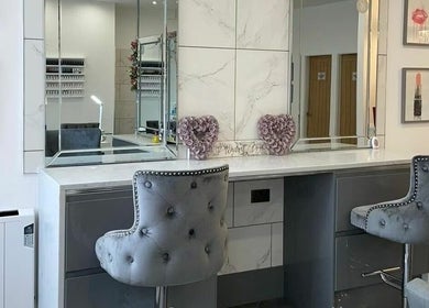Sophisticated styling station at Helen Seaton Hairdressing, Liverpool, England, GB.