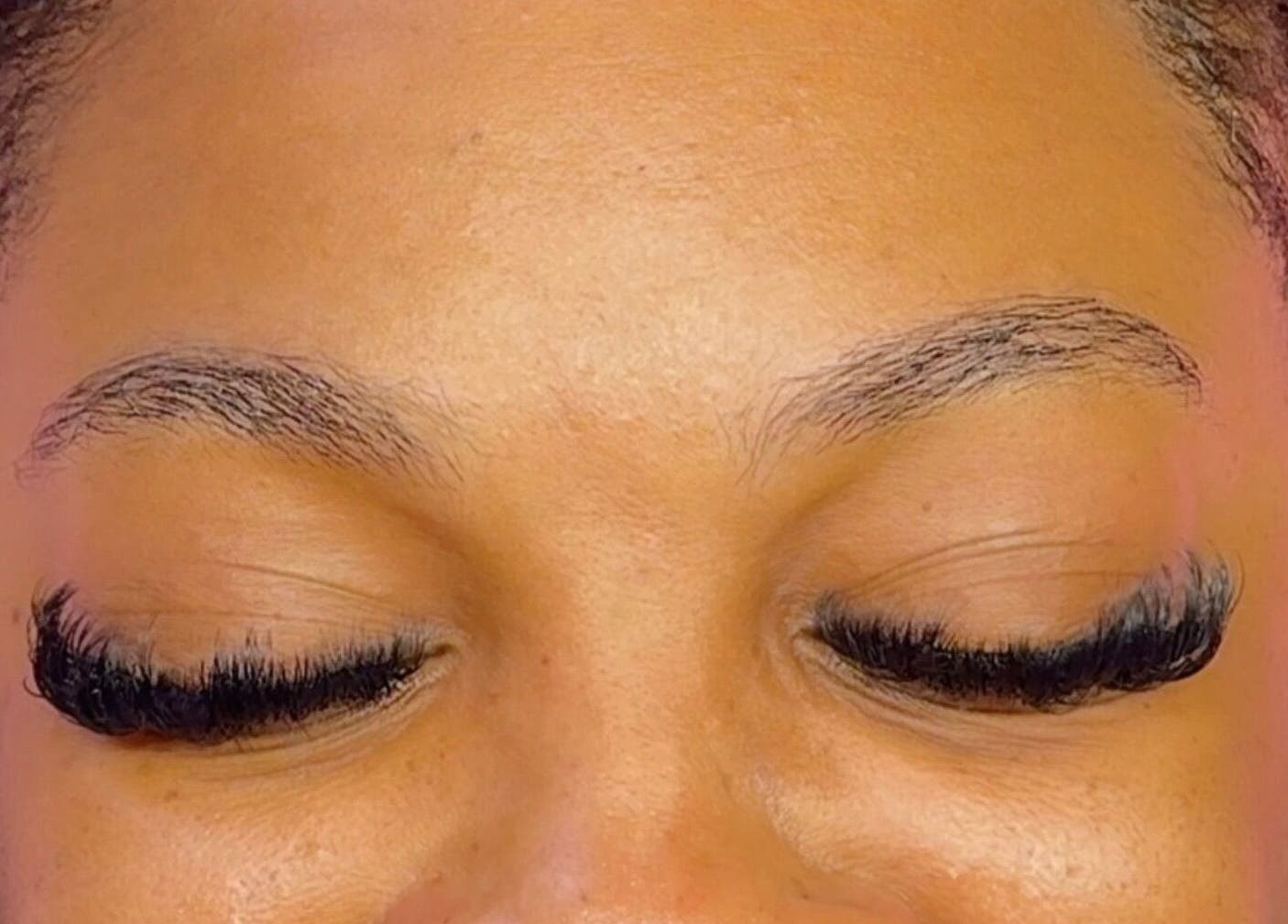 Close-up of luscious eyelash extensions from Ny Candy Lashes in Bridgetown, Saint Thomas, BB.