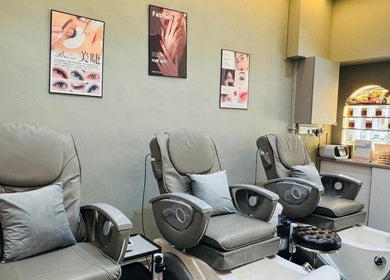 Comfortable pedicure chairs at Nail Lounge, Singapore, Singapore, SG, offering a serene spa experience.