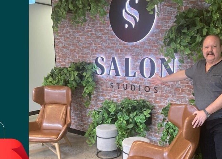 Interior of KC Hair by Kelvin of Canterbury, in Melbourne, Victoria, AU, featuring modern lounge area decor.