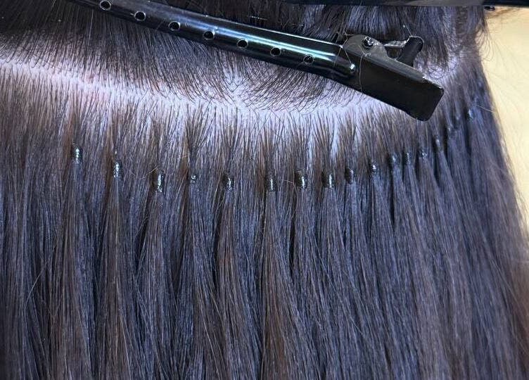 Close-up of seamless hair extensions at Hera Hair Extensions, Tallinn, Harju maakond, EE.