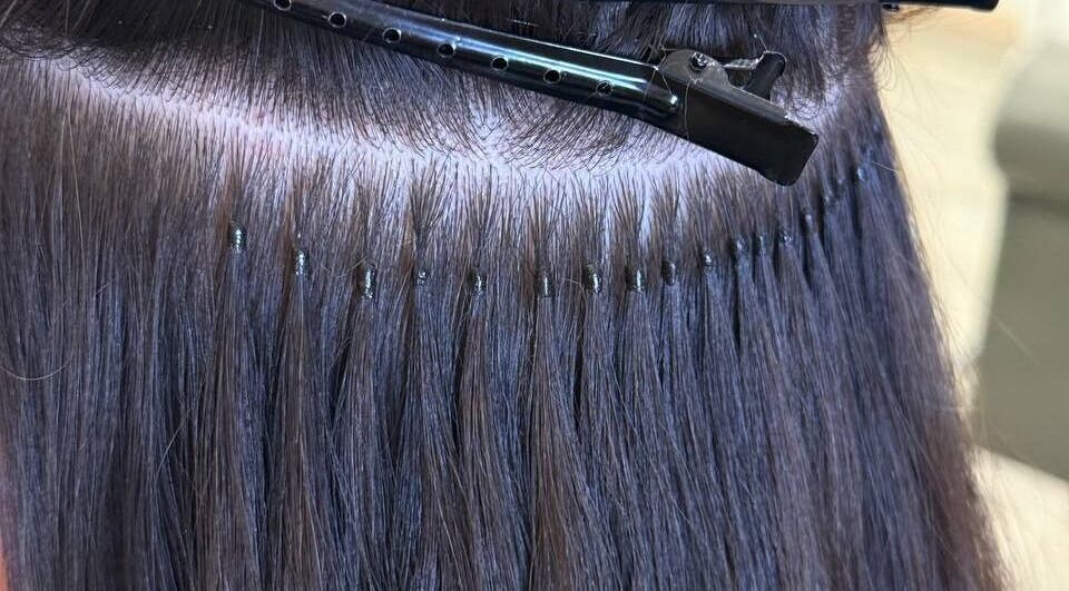 Close-up of seamless hair extensions at Hera Hair Extensions, Tallinn, Harju maakond, EE.