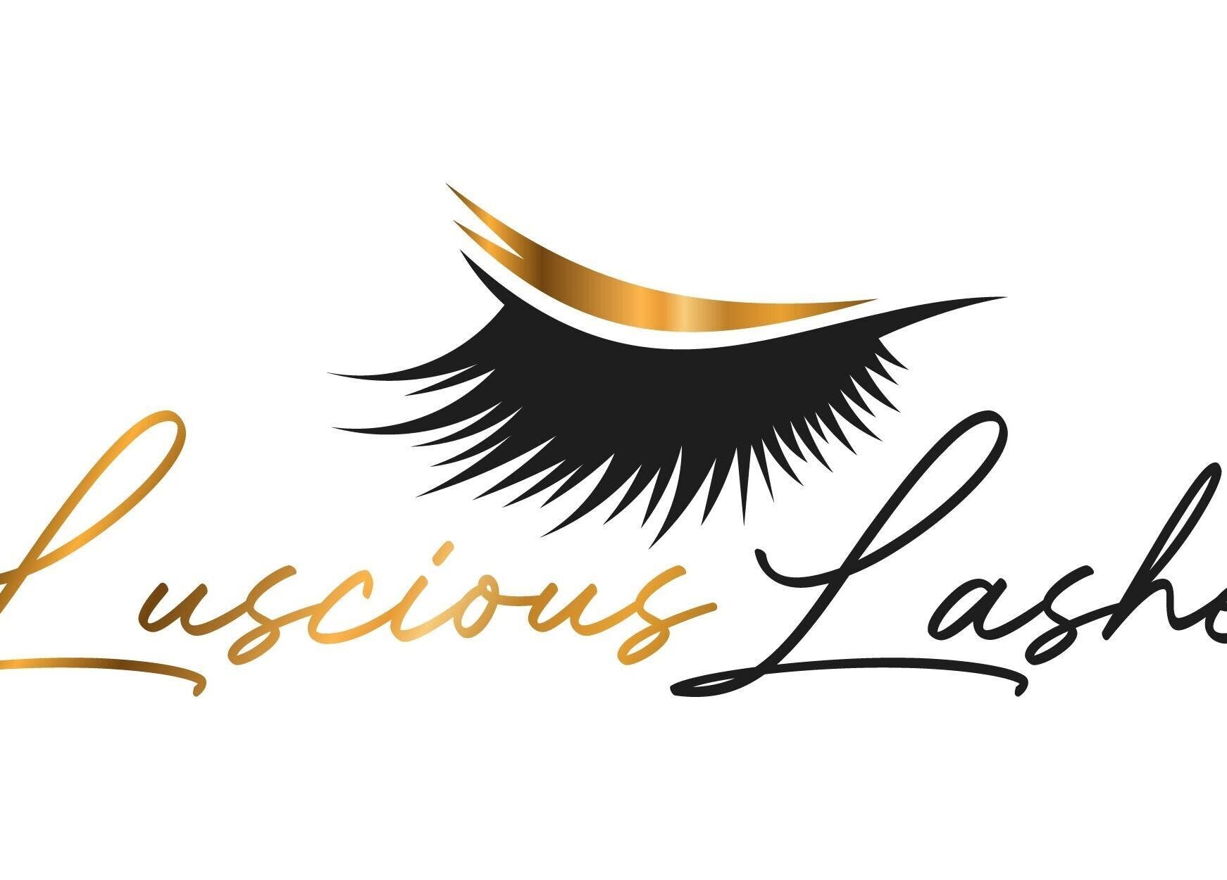 Elegant gold and black logo for lusciouslashesmelbourne in Melbourne, Victoria, AU.