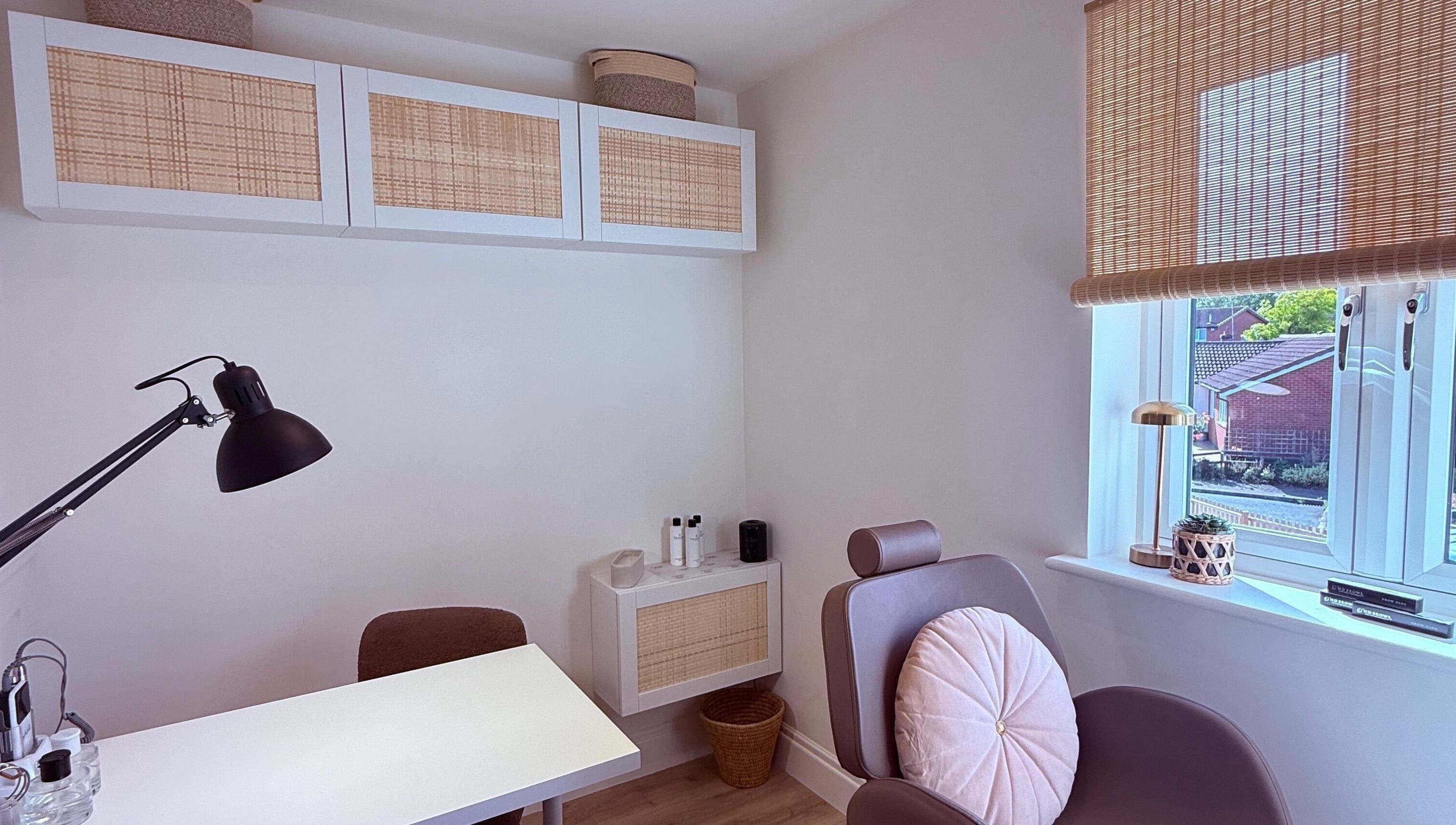 Cozy therapy space at By Carmen Rosa in Broughton Astley, England, GB with natural decor.