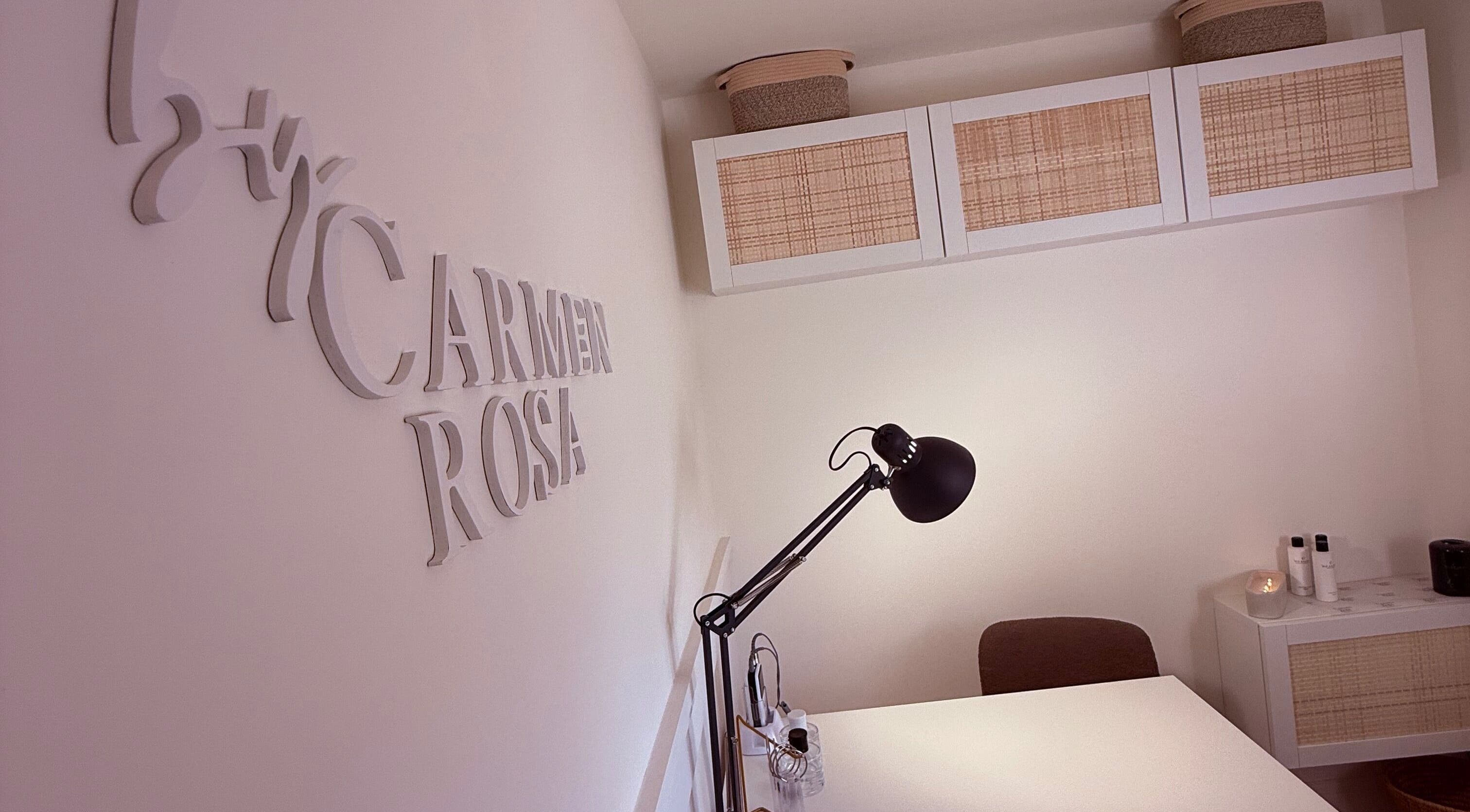 Elegant beauty workspace at By Carmen Rosa, Broughton Astley, England, GB featuring modern decor and soft lighting.
