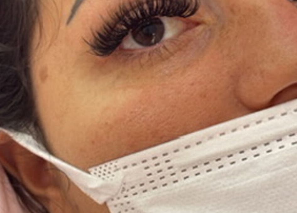 Close-up of exquisite eyelash extensions at Becks Lbl X, London, England, GB.