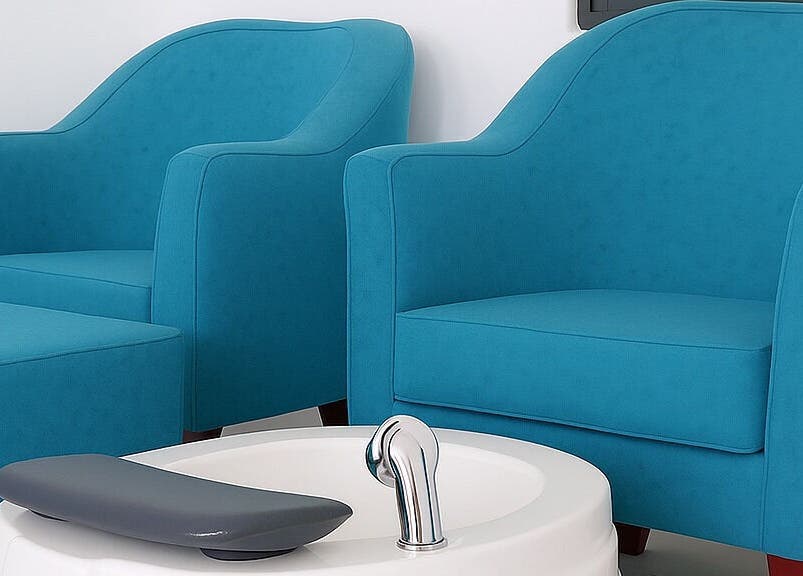 Blue spa chairs at J&M SPA KENYA in Mombasa, Mombasa County, KE offering a relaxing atmosphere.