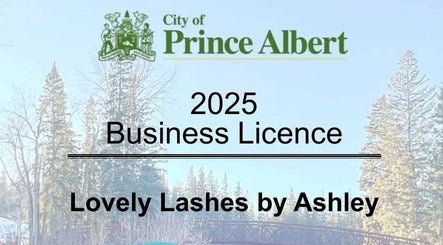 2025 business license for Lovely Lashes and Brows by Ashley located in Prince Albert, Saskatchewan, CA.