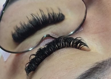 Close-up of lash extensions at Lovely Lashes and Brows by Ashley, Prince Albert, Saskatchewan, CA.