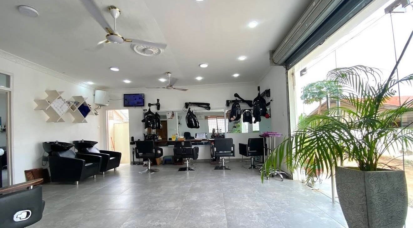 Modern interior of Charisma Salon and Spa, Adenta Municipality, Greater Accra Region, GH, with stylish decor.