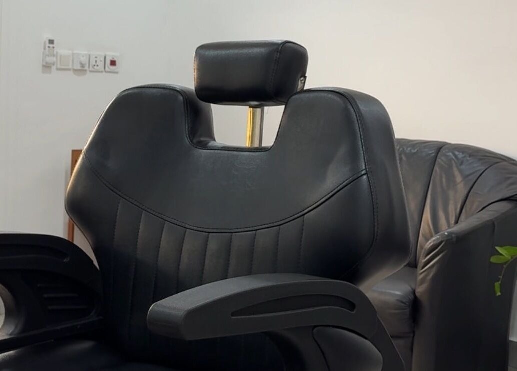 Comfortable salon chair at Charisma Salon and Spa, Adenta Municipality, Greater Accra Region, GH.