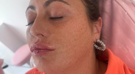 Close-up of a woman enjoying a skincare treatment at L&L Signature Skin, Glasgow, Scotland, GB.