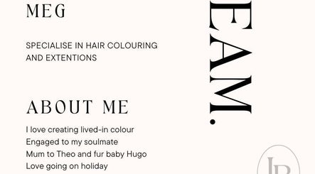 Meg Eliot Hair profile text on hair coloring and extensions at Clevedon, England, GB.