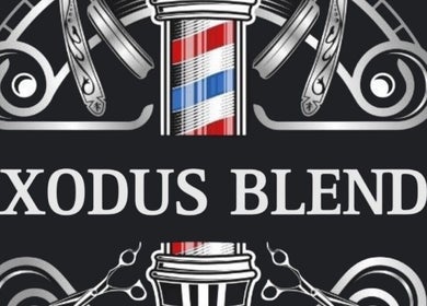 EXODUS BLENDS logo with barber elements located in Umhlanga, Kwazulu-natal, ZA.