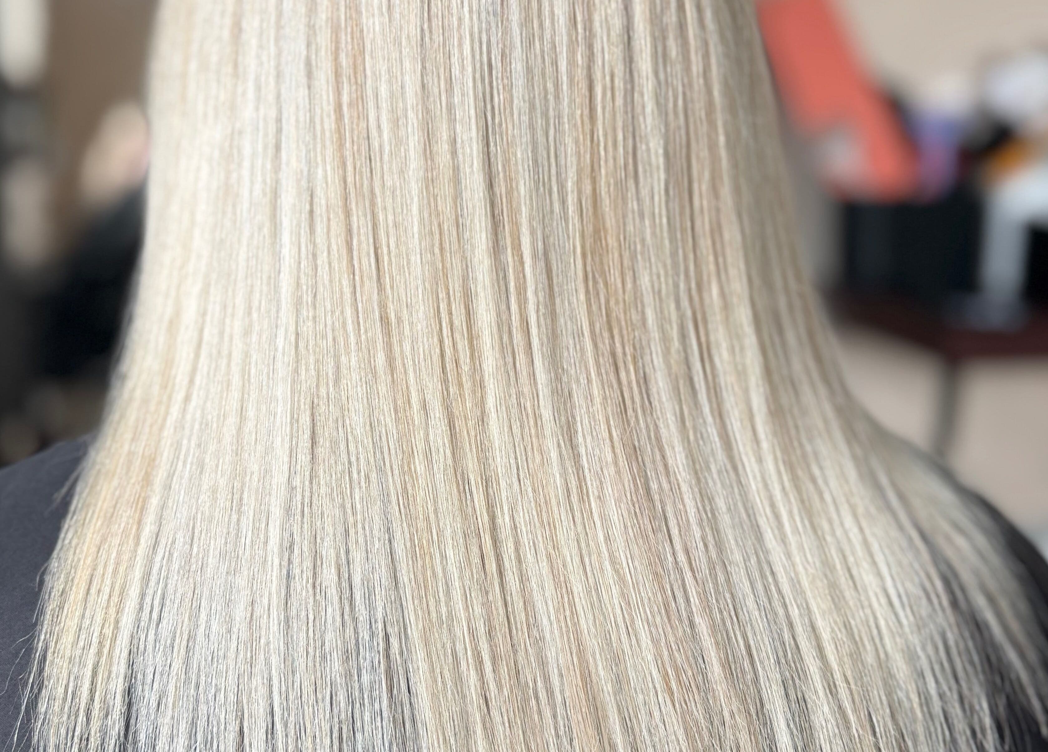 Silky, straight blonde hair styled at Styled By Saidhbh, County Roscommon, County Roscommon, IE.